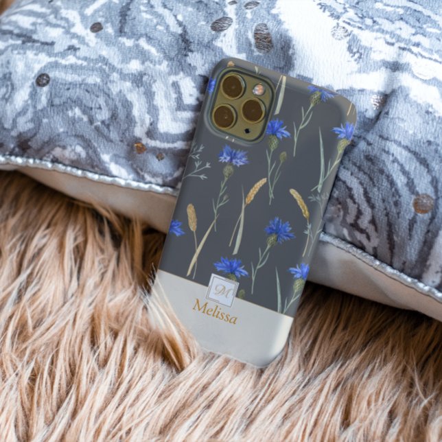Monogramm der grauen Wildblume Case-Mate iPhone Hülle (Von Creator hochgeladen)