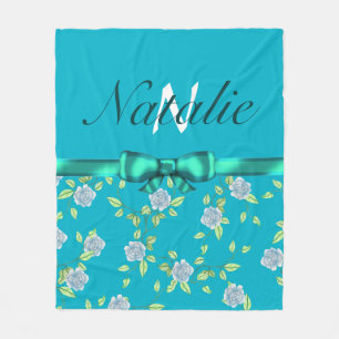 Monogramm der grünen Bow-Streifen und der blauen R Fleecedecke