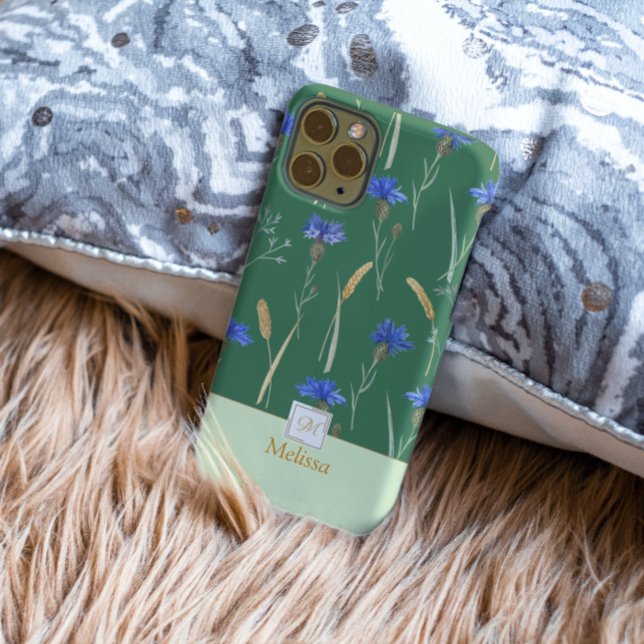 Monogramm der grünen Wildblume Case-Mate iPhone Hülle (Von Creator hochgeladen)