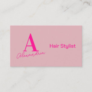 Monogramm der Haarstühle Pink Hot-Pink-Visitenkart Visitenkarte
