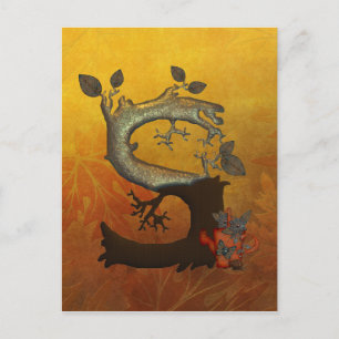 Monogramm der Herbstbaume S Postkarte