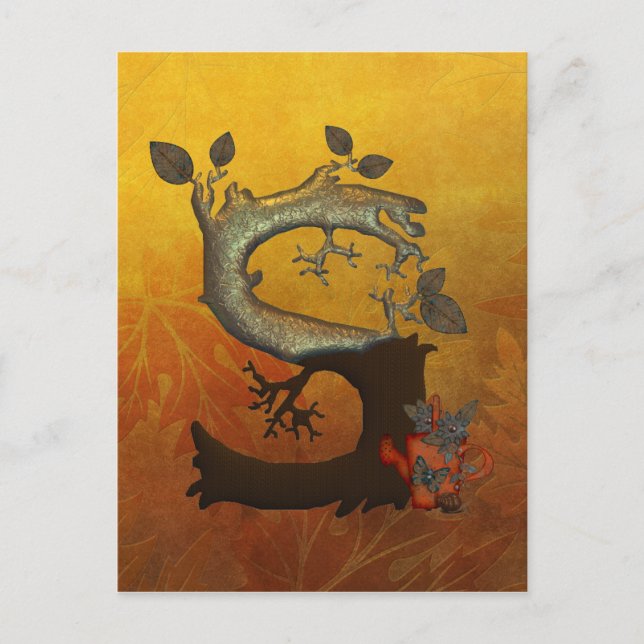 Monogramm der Herbstbaume S Postkarte (Vorderseite)