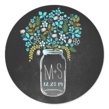 Monogramm der Hochzeiten und Datum der Mason-Glas-