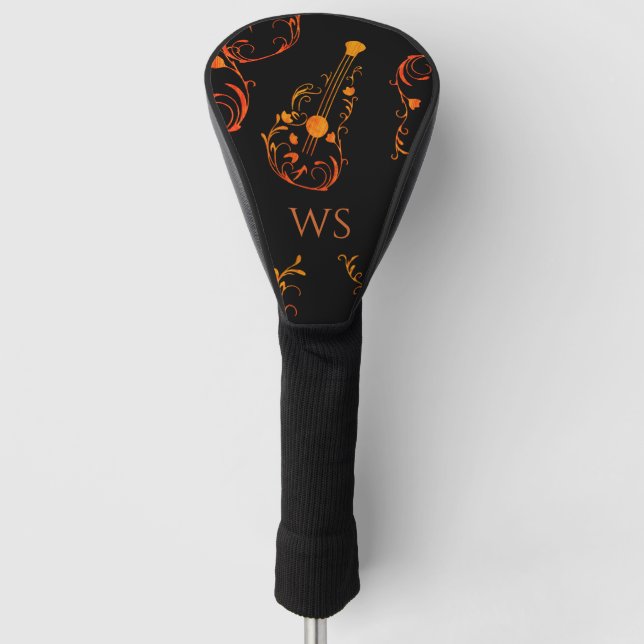 Monogramm der Holzgitarren Golf Headcover (Vorderseite)