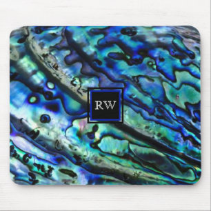Monogramm der Irisierbaren Abalone-Muschel Mousepad