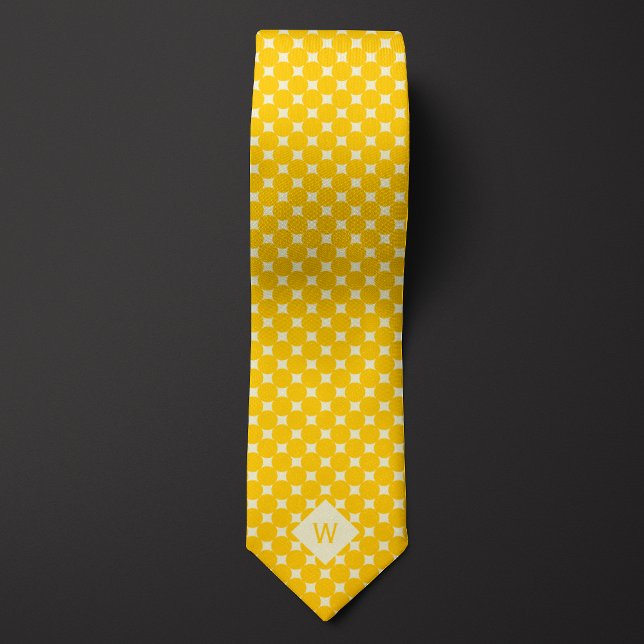 Monogramm der lässigen gelben Kreise Krawatte (Von Creator hochgeladen)