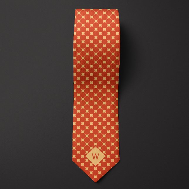 Monogramm der lässigen Orangenkreise Krawatte (Von Creator hochgeladen)