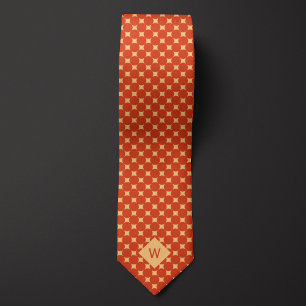Monogramm der lässigen Orangenkreise Krawatte