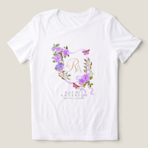 Monogramm der lila Rose Tri-Blend Shirt