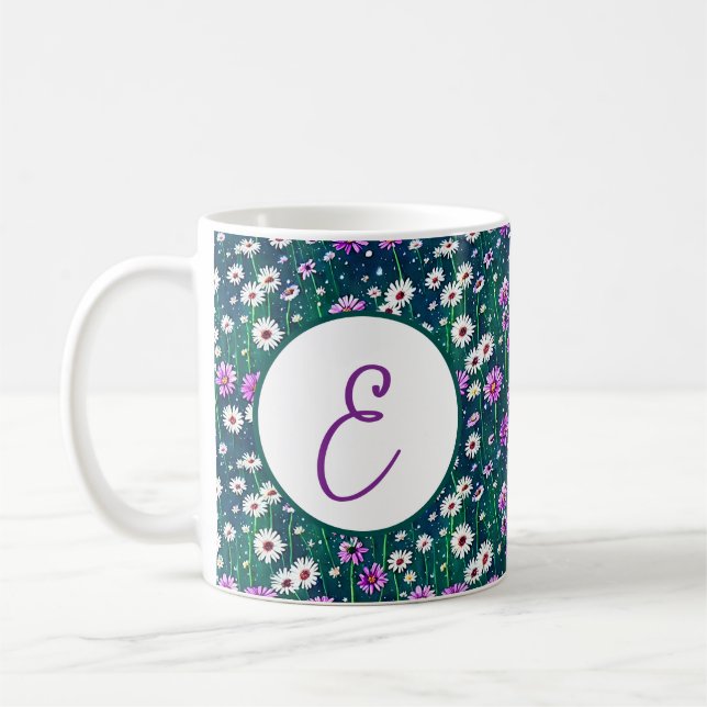 Monogramm der lila und weißen Molsen Kaffeetasse (Links)