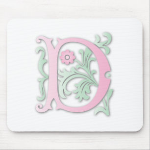 Monogramm der Lilien-D Mousepad