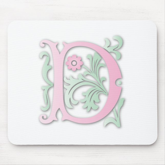 Monogramm der Lilien-D Mousepad (Vorne)
