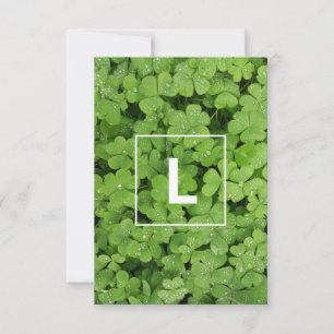 Monogramm der Lucky-Klee RSVP Karte