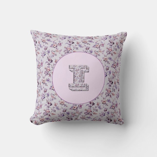 Monogramm der Luxus-Blume I Kissen (Vorderseite)