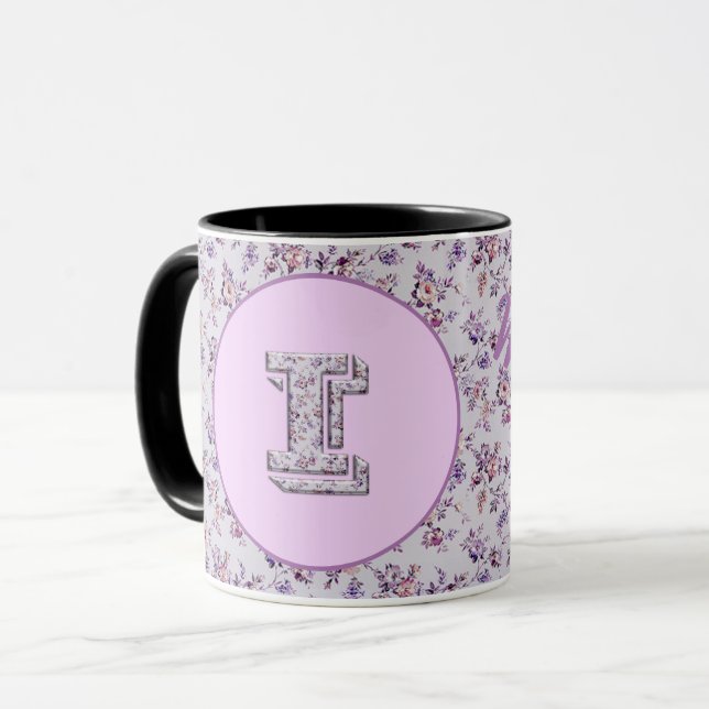 Monogramm der Luxus-Blume I Tasse (Vorderseite Links)