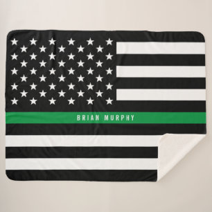 Monogramm der Militärflagge der dünnen grünen L Sherpadecke
