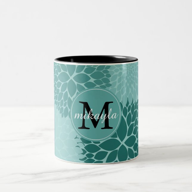 Monogramm der Mini-Blume Zweifarbige Tasse (Mittel)