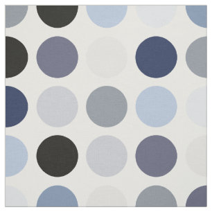 Monogramm der modernen blauen grauen Polka-Punkte Stoff