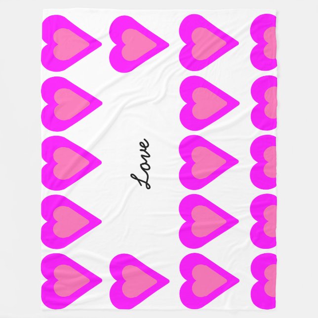 Monogramm der modernen Magenta-Liebe und des heiße Fleecedecke (Vorderseite)