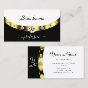 Monogramm der modernen Schwarz-Weiß-Grenze Visitenkarte