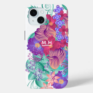 Monogramm der modernen whimsikalen botanischen Kun Case-Mate iPhone Hülle