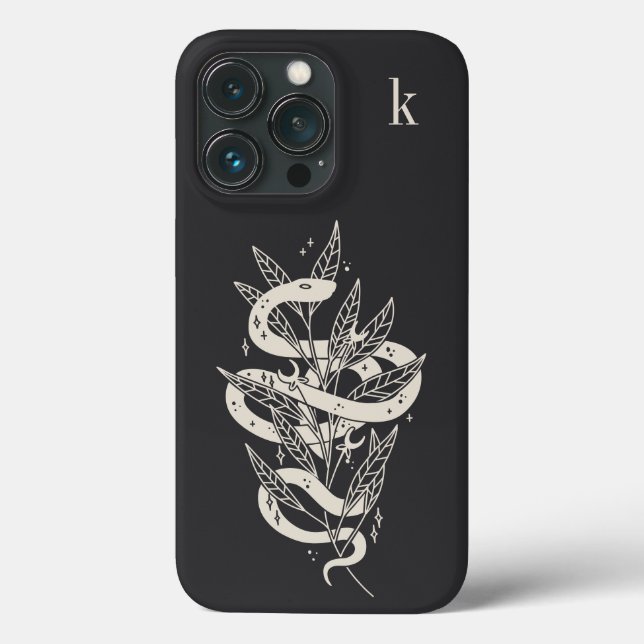 Monogramm der mystischen botanischen Schlangenbekl Case-Mate iPhone Hülle (Rückseite)