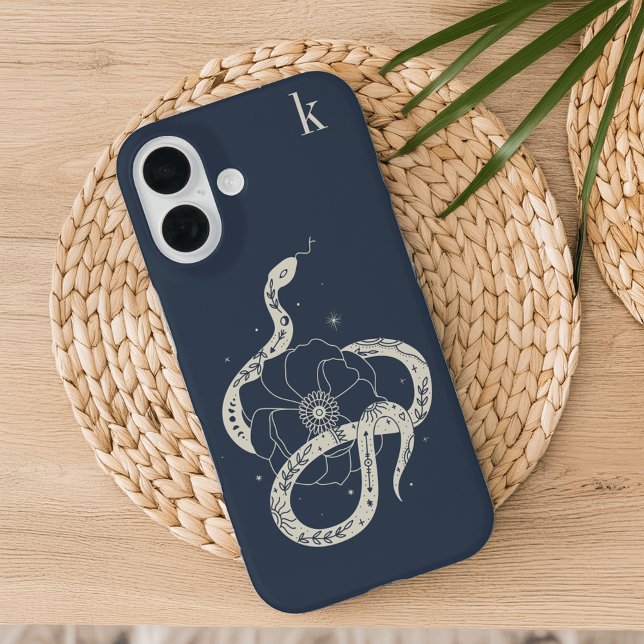 Monogramm der mystischen botanischen Schlangenbekl Case-Mate iPhone Hülle (Von Creator hochgeladen)