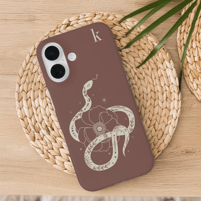 Monogramm der mystischen botanischen Schlangenbekl Case-Mate iPhone Hülle (Von Creator hochgeladen)