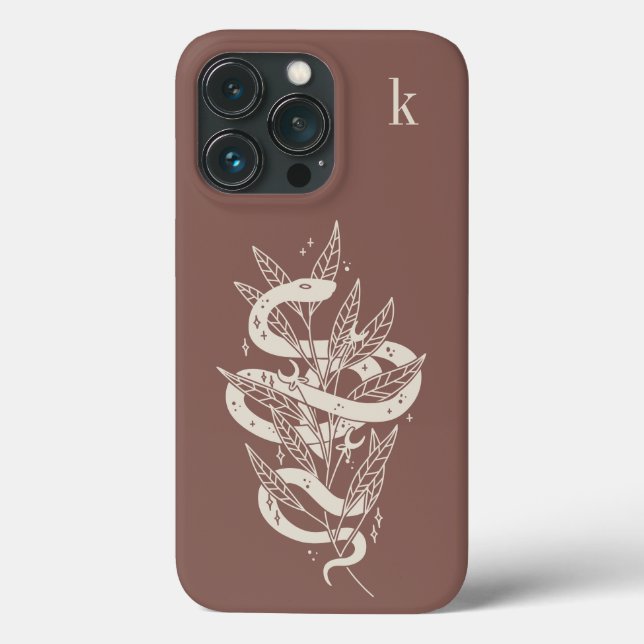 Monogramm der mystischen botanischen Schlangenbekl Case-Mate iPhone Hülle (Rückseite)