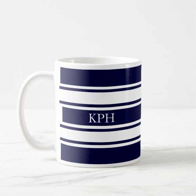 Monogramm der Nautischen Marine und des weißen Str Kaffeetasse (Links)