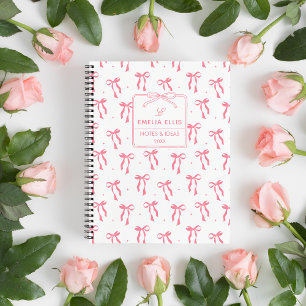 Monogramm der niedlichen Bogen der Girl-Rosa- und Notizbuch