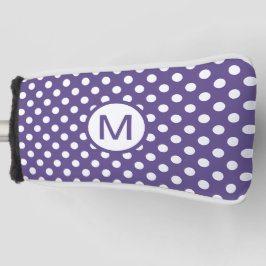Monogramm der niedlichen Lila und weißen Polka-Dos Golf Headcover
