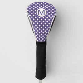 Monogramm der niedlichen Lila und weißen Polka-Dos Golf Headcover