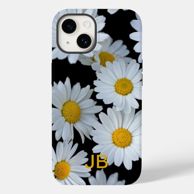 Monogramm der niedlichen weißen Daisy-Blume Case-Mate iPhone Hülle (Rückseite)