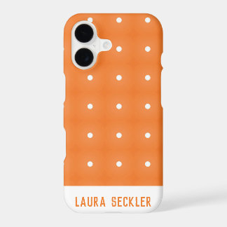 Monogramm der orangen und weißen Polka-Punkte