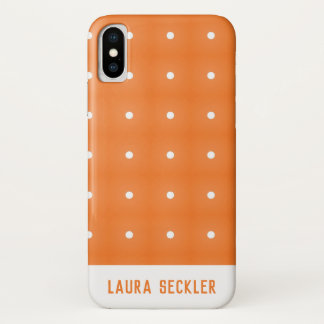 Monogramm der orangen und weißen Polka-Punkte Case-Mate iPhone Hülle