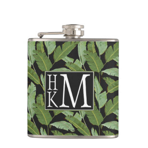 Monogramm der Palmblatt-  Flachmann