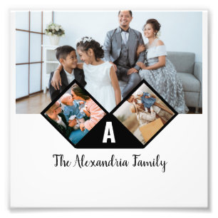 Monogramm der personalisierten 3-Foto-Collagen Fotodruck