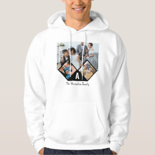 Monogramm der personalisierten 3-Foto-Collagen Hoodie
