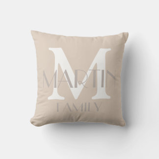 Monogramm der personalisierten Familie und Namensp Kissen