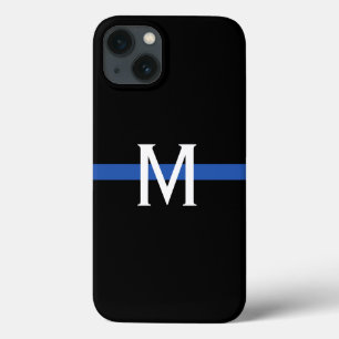 Monogramm der Polizei-Thin-Blue-Line iPhone 13 Hülle