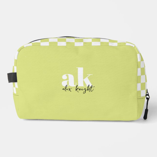 Monogramm der Retro-Signatur geprüft Waschbeutel (Vorderseite)