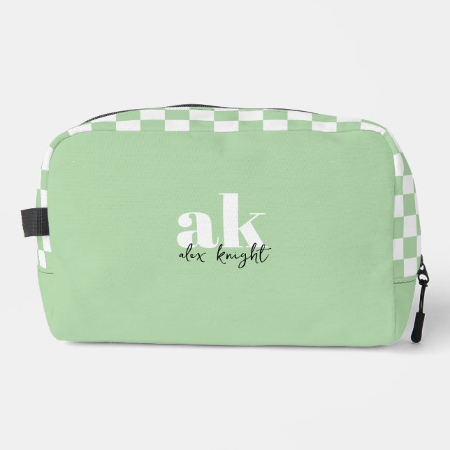 Monogramm der Retro-Signatur geprüft Waschbeutel (Vorderseite)