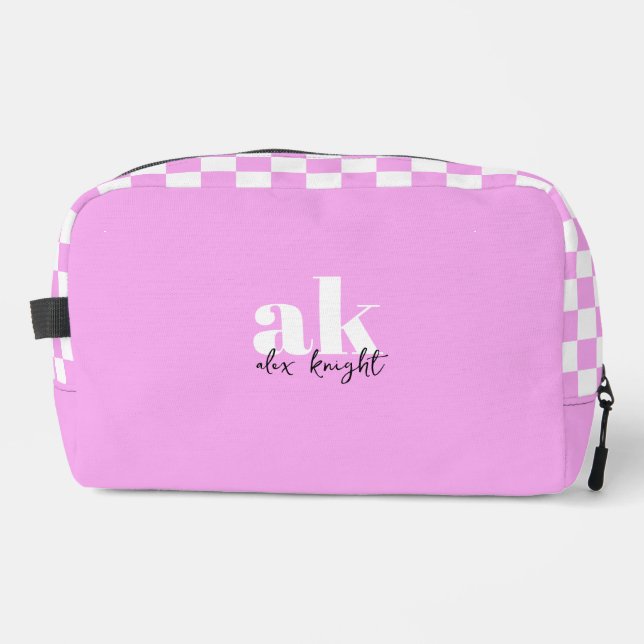 Monogramm der Retro-Signatur geprüft Waschbeutel (Vorderseite)