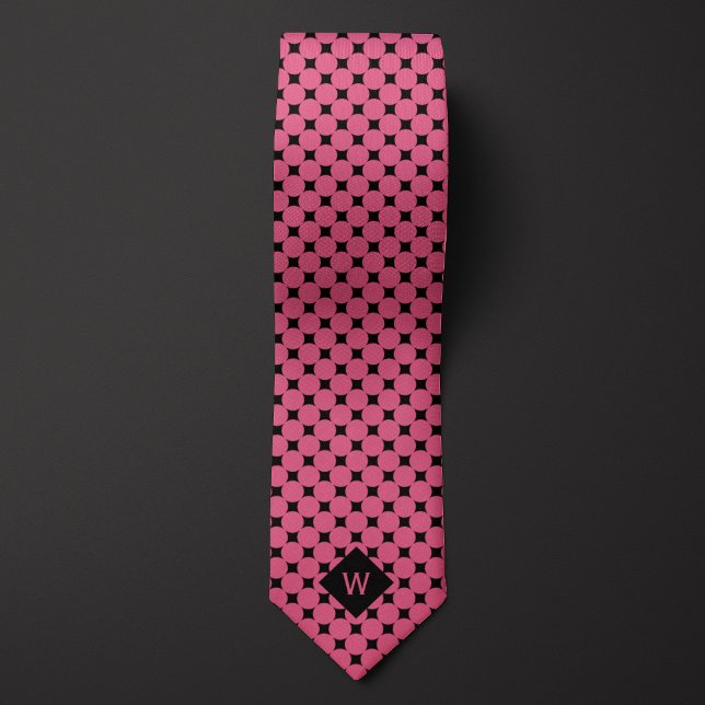 Monogramm der rosa Geschäftskreise Krawatte (Von Creator hochgeladen)