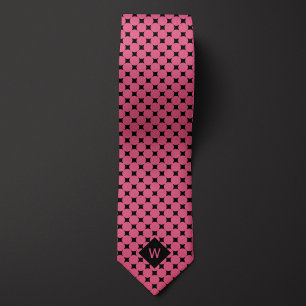 Monogramm der rosa Geschäftskreise Krawatte