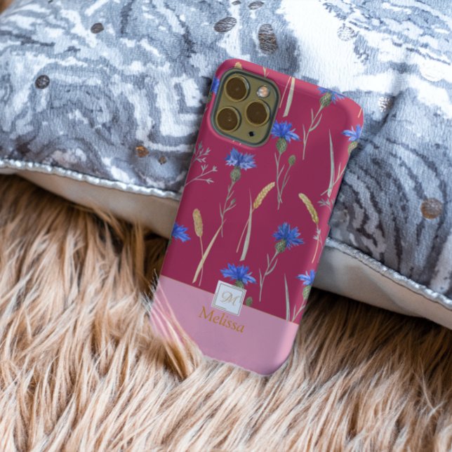 Monogramm der Roten Wildblume Case-Mate iPhone Hülle (Von Creator hochgeladen)