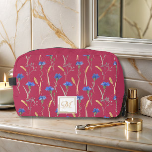Monogramm der Roten Wildblume Waschbeutel