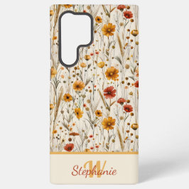 Monogramm der rustikalen Wildblume - Muster der Bo Samsung Galaxy Hülle