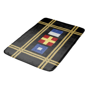 Monogramm der Seesignalflagge für Wasserfarben Badematte